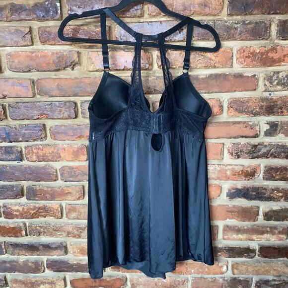 Rene Rofe Black Lace-Back Slip Dress Chemise Lingerie Women's Size 1X - Picture 4 of 7